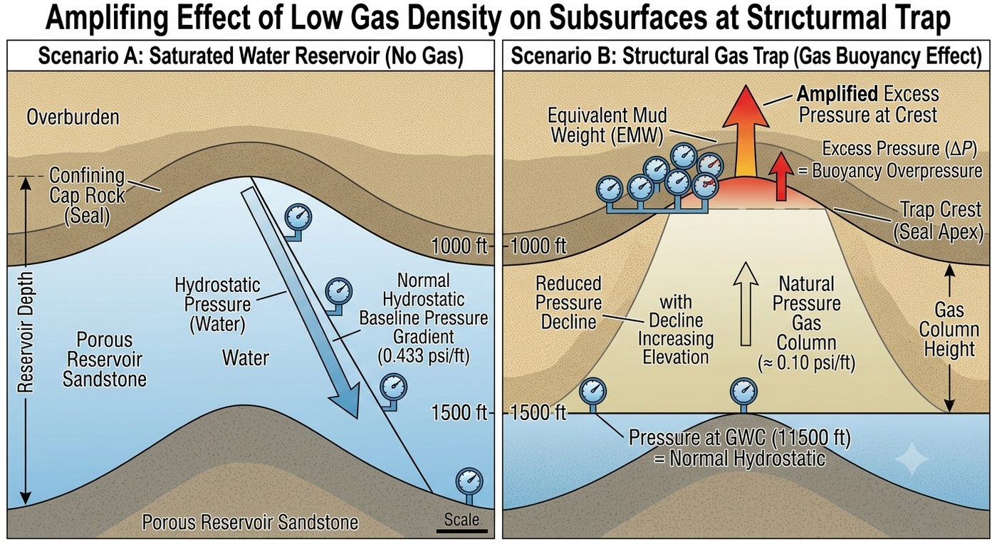 Gas-Column Buoyancy Amplification