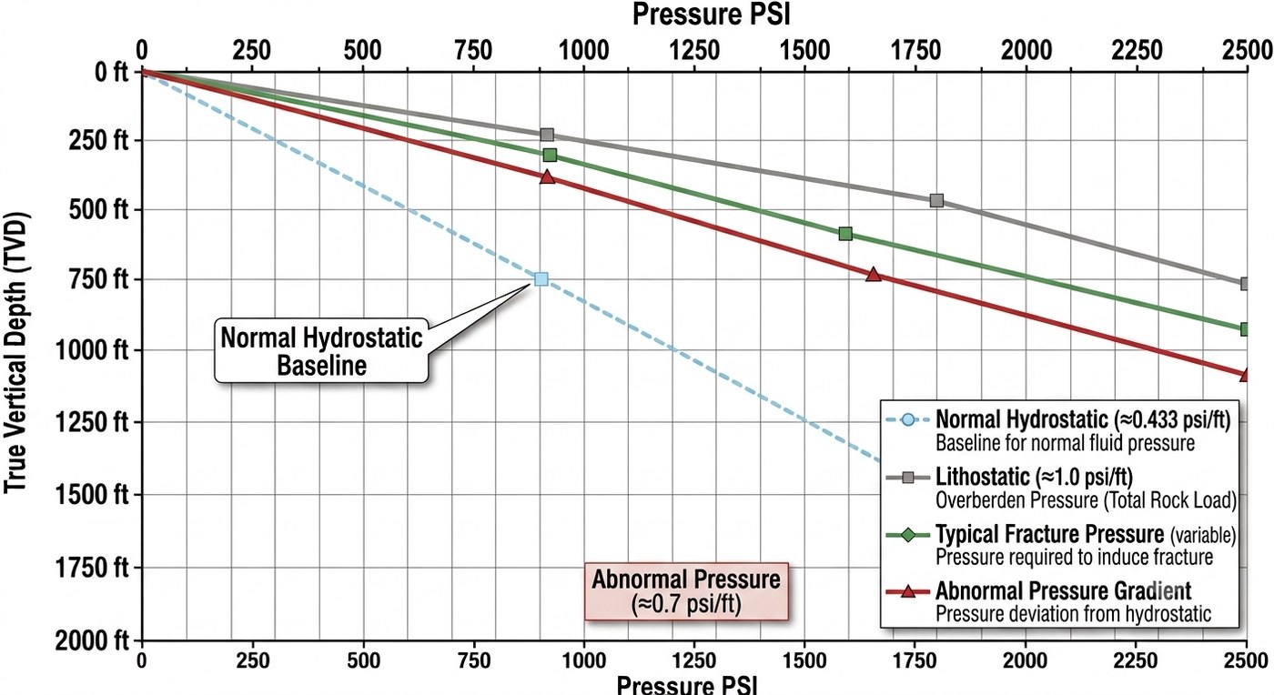 Pressure versus Depth: Hydrostatic to Lithostatic